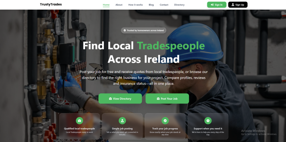 TrustyTrades Homepage