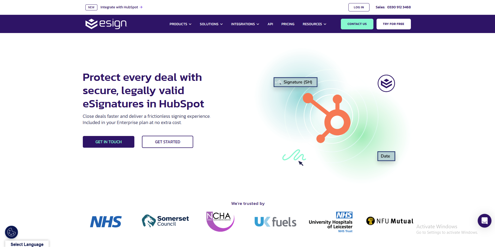 HubSpot landing page