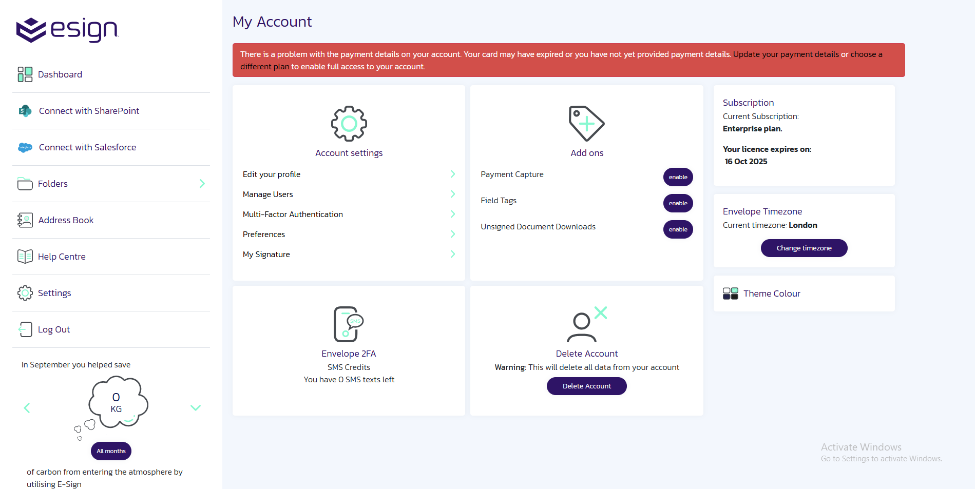 Account Management Dashboard