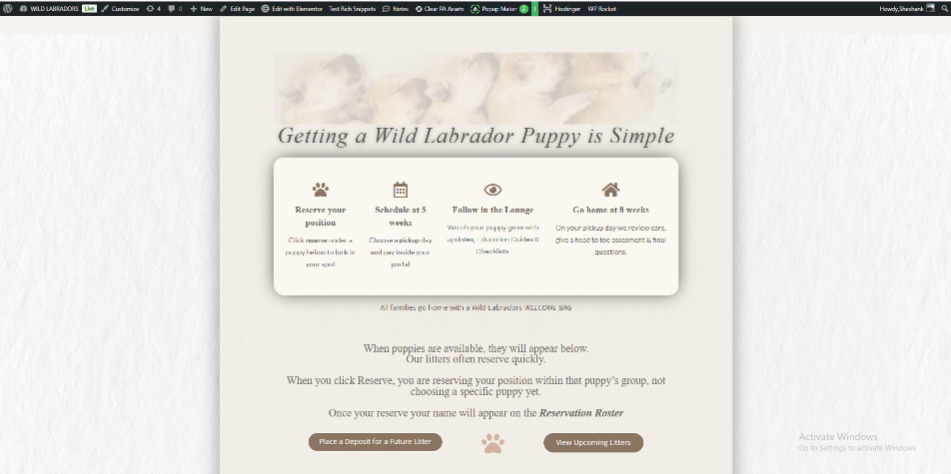 Puppy Reservation Journey