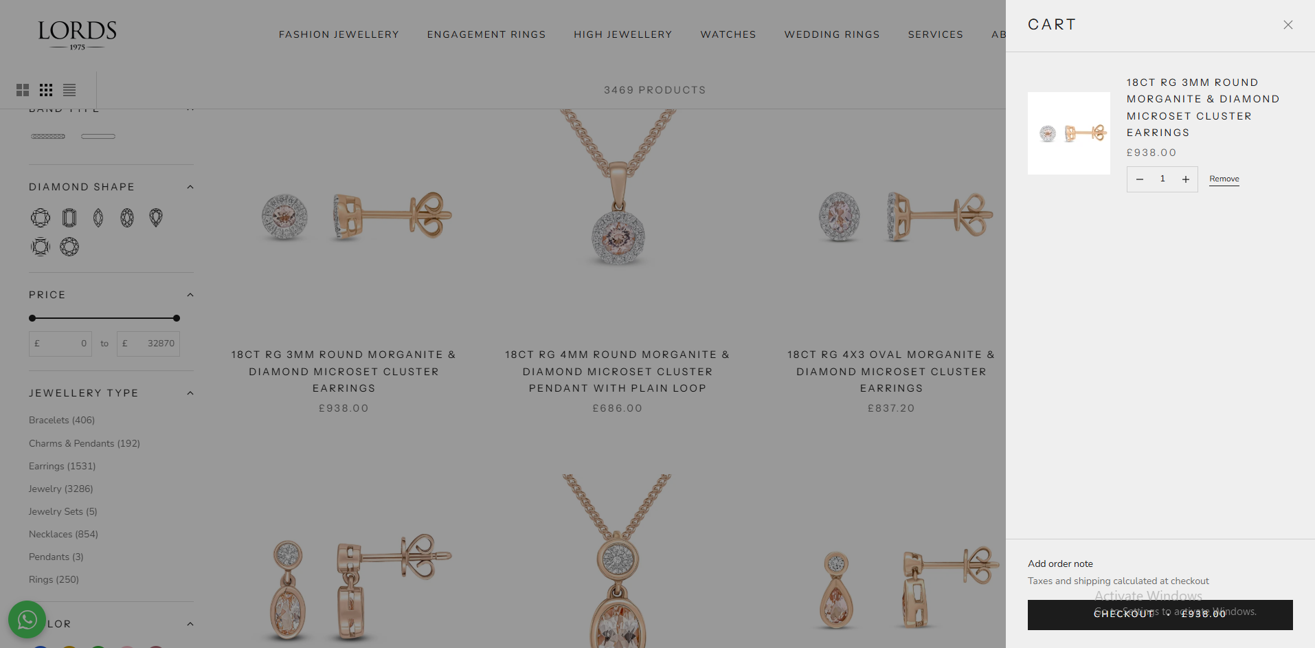 Shopping Cart & Product Summary