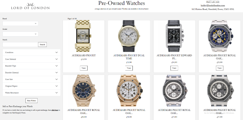 Pre-Owned Luxury Watches Collection