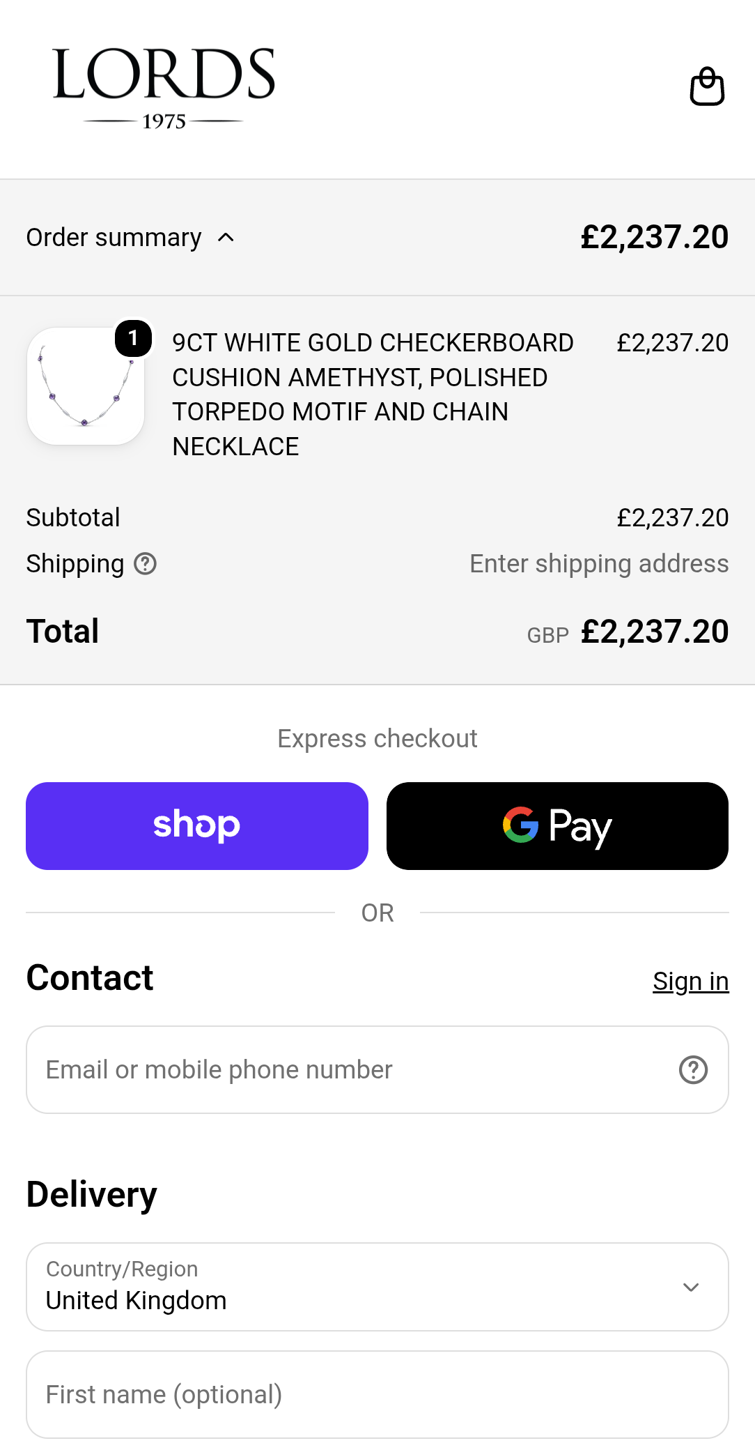 Checkout & Order Summary