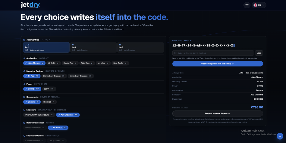 Live Product Configurator