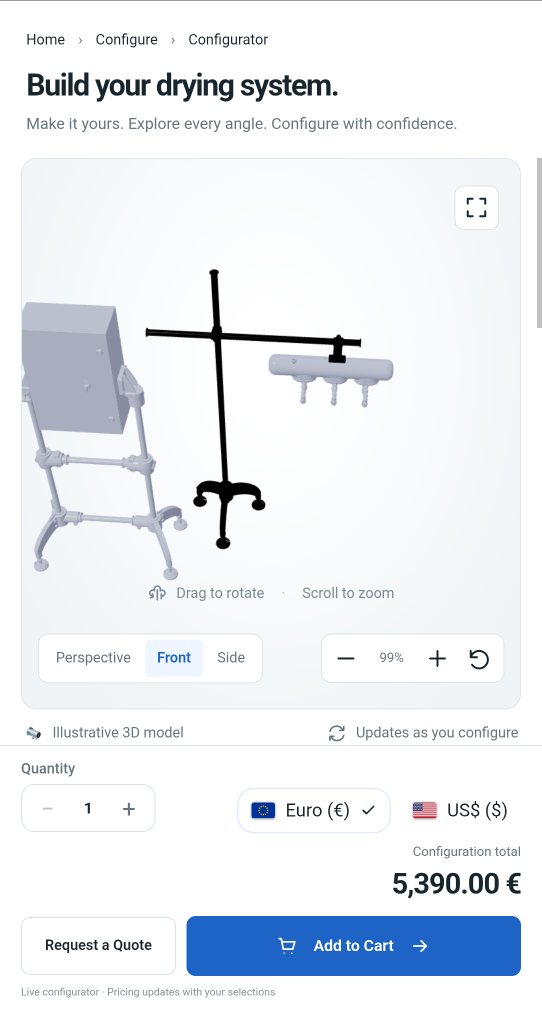 3D Drying System Configurator