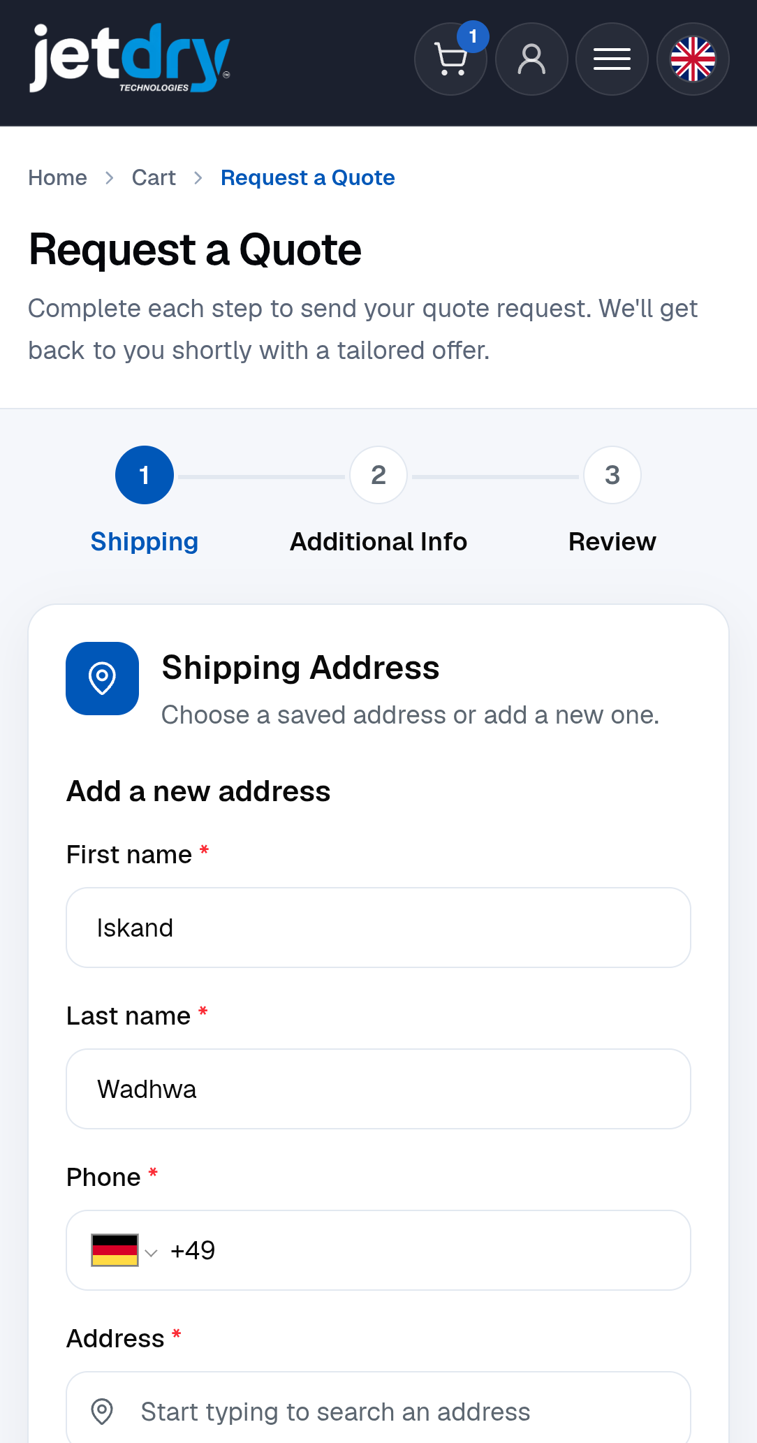 Product Configurator & Quote Workflow